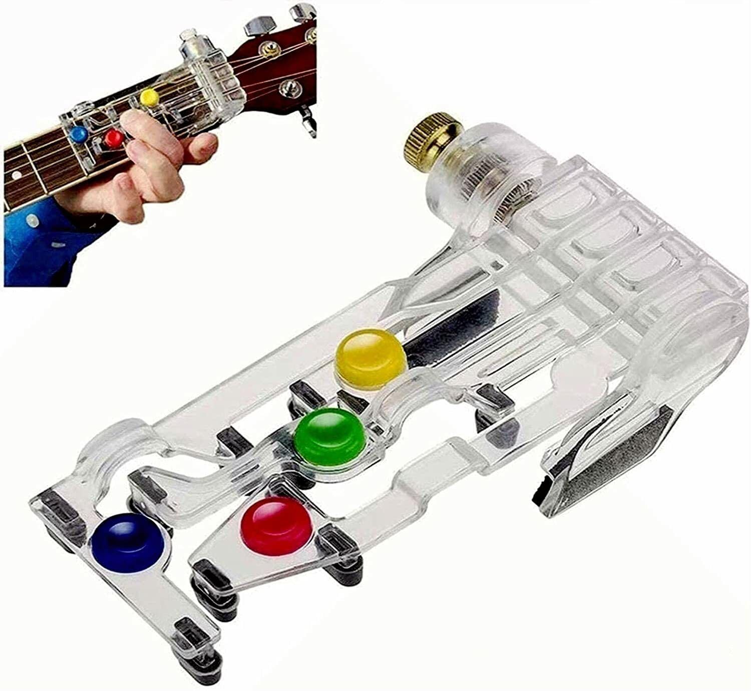 BRAVECOW Guitar Learning Tools - One-Key Chord Assist Practice Aid for Adults & Children Beginners