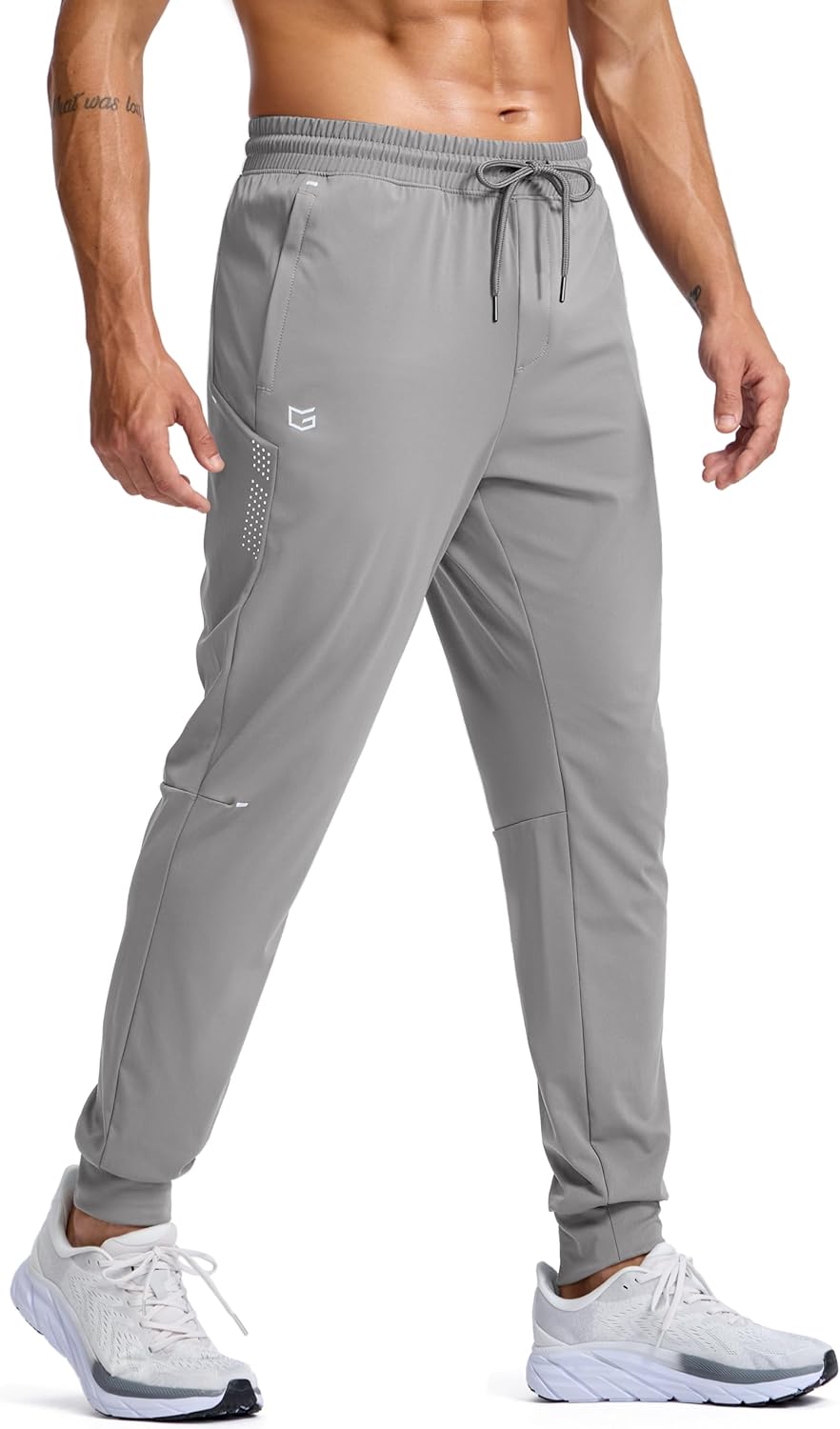 G Gradual Men's Joggers with Zipper Pockets Athletic Workout Gym Pants Stretch Running Track Jogging Sweatpants for Men