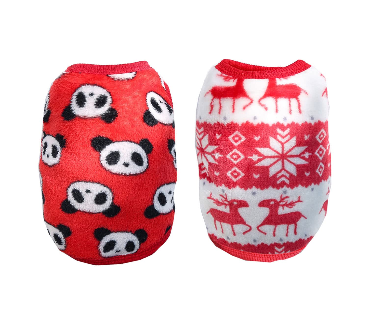 BT Bear Small Dog Clothes, 2PCS Small Dog Clothes Coat Winter Fleece Warm Puppy Jacket Apparel Chihuahua Sweater Clothing Cat Doggie Small Dog Jumper (L,Red)