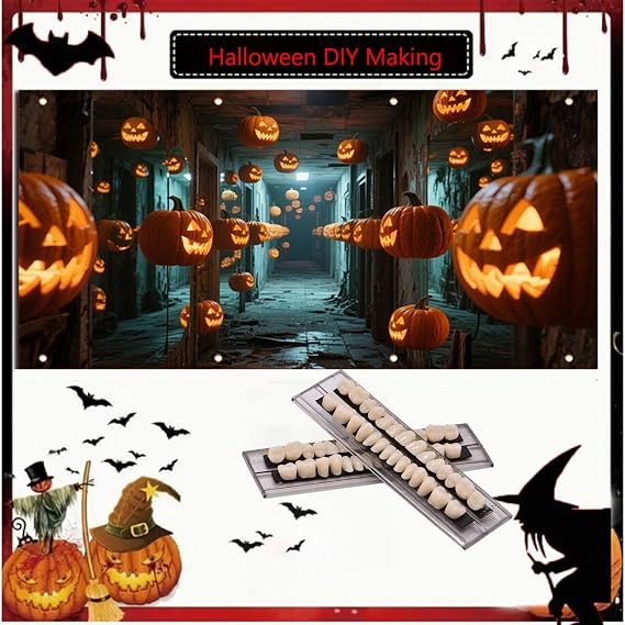 168-Piece Fake Teeth Set for Halloween - Vampire Fangs & Monster Decor, Tooth Shape Display Model (Not Medical Use)