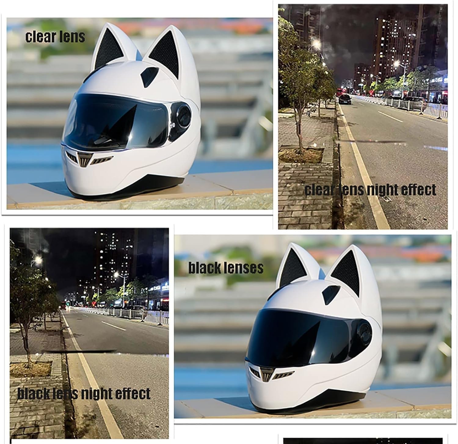 Motorhelm Kattenoren Schattige Decoratie voor Skiën en Fietsen voor