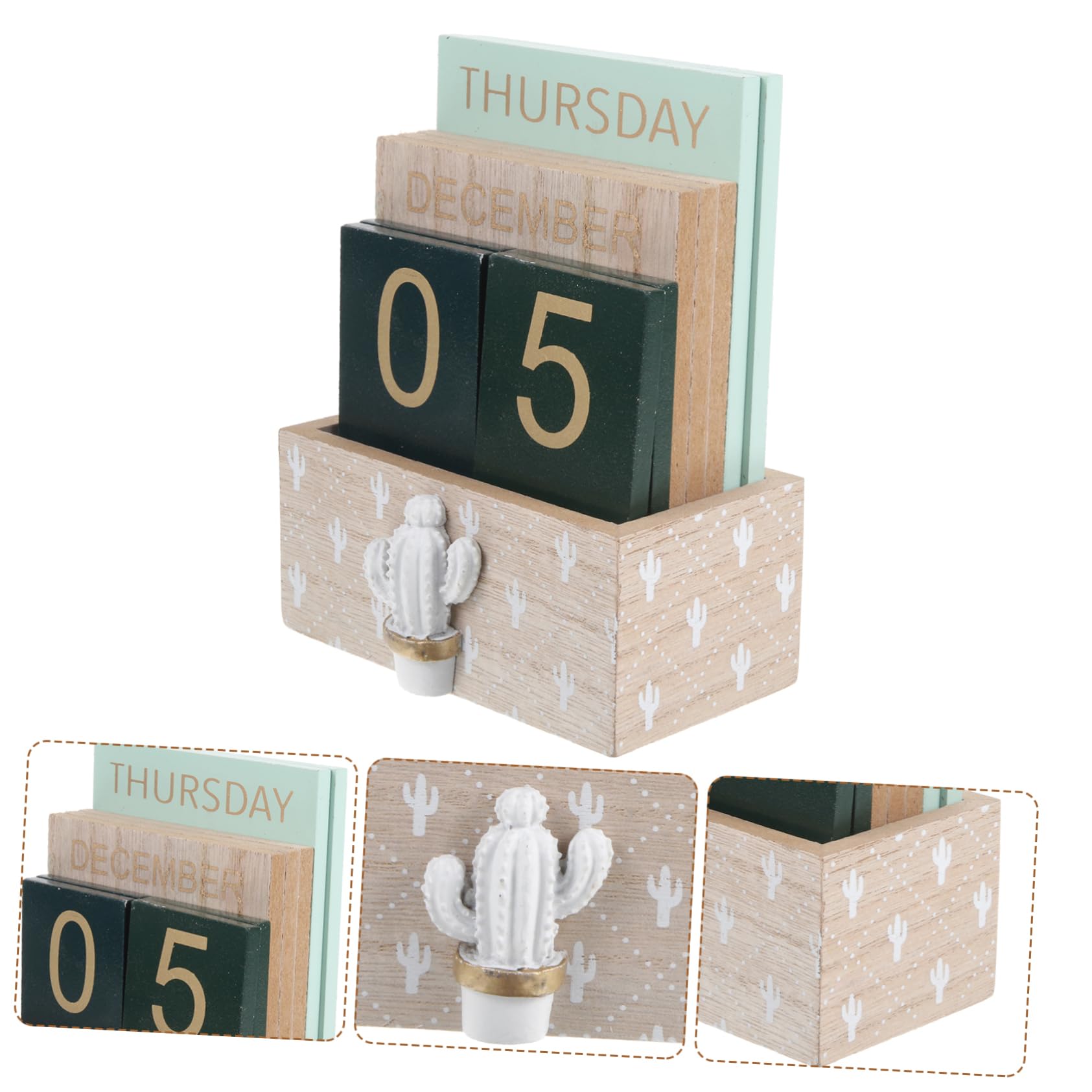 Calendario Perpetuo Legno Per Scrivania Decorazione Unica e Funzionale Calendario Mensile e Giornaliero Per Casa e Ufficio Design Chic e Compatto Per Ogni Spazio Per Scuole Hotel e