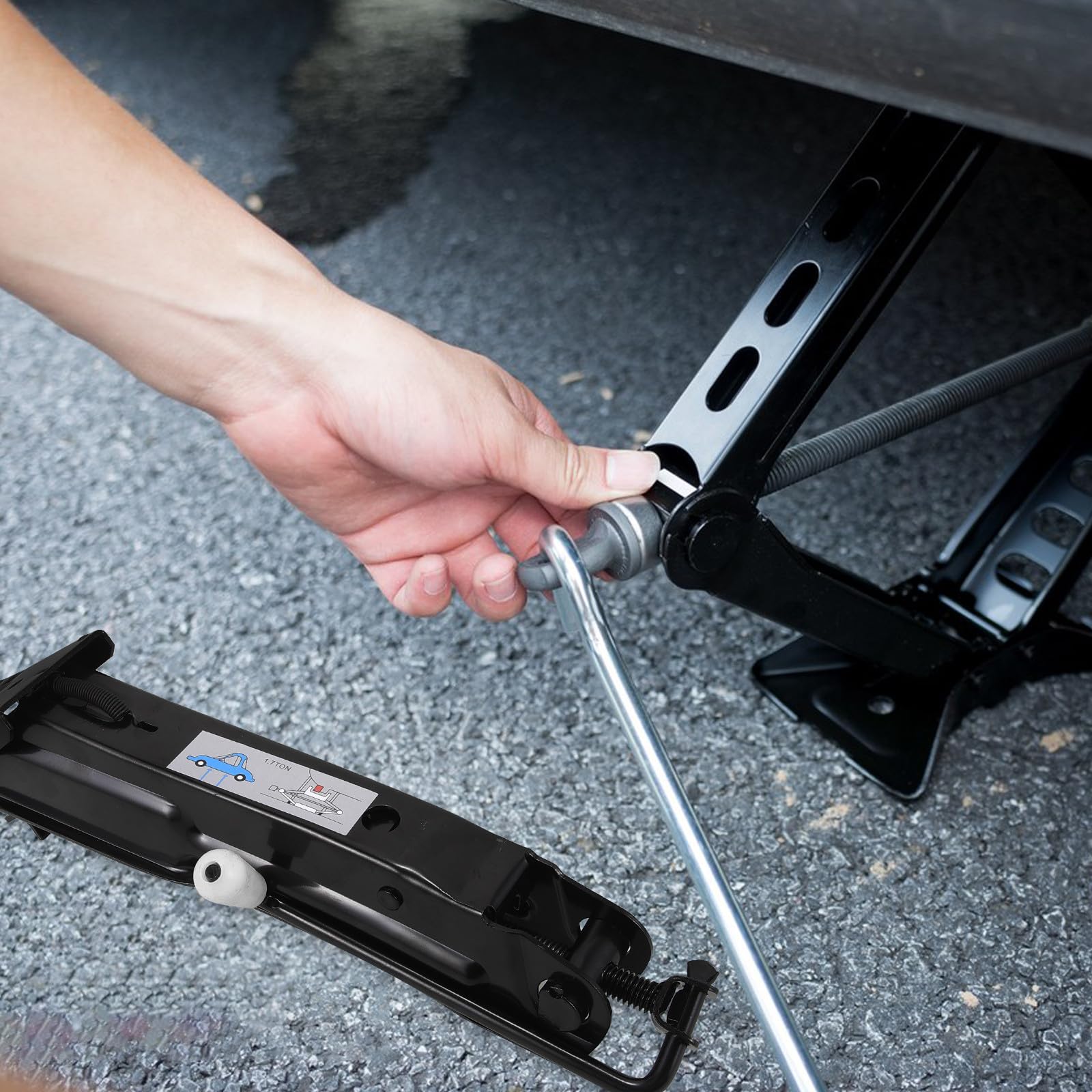 Cric Manuel de Voiture Z 1,7 T en Acier, Levage Stable Portable