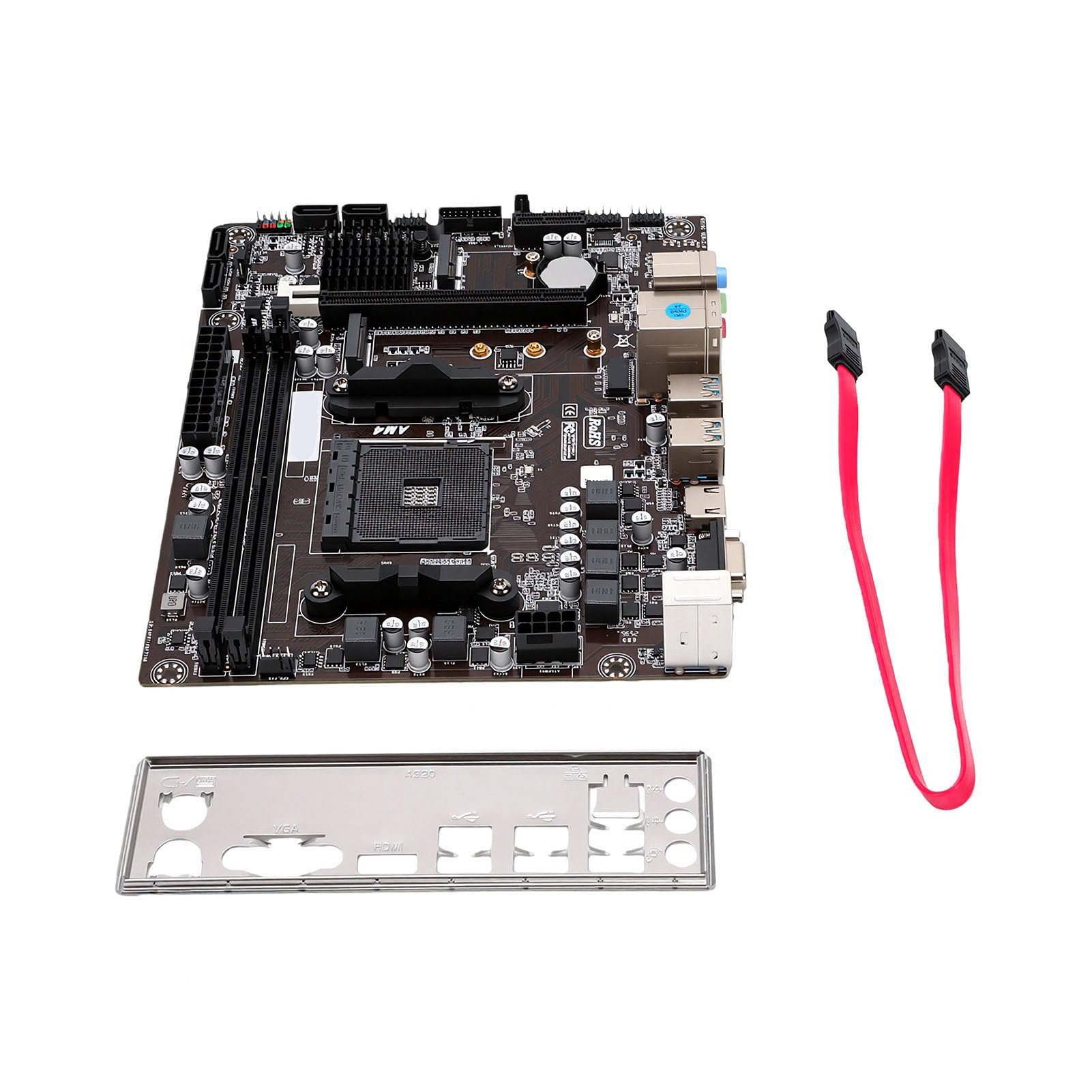 Placa Base para Juegos A320, DDR4 de 2 Canales, para Ryzen 3, 5, 7 y 9 de 1.ª, 2.ª, 3. y 4. Generación, PCI-E X16, VGA, HDMI, RJ45, USB .0, 4 USB .0, SSD M. NVMe