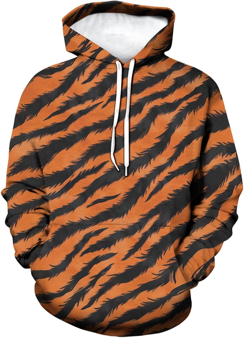 Novelty Long Sleeve Hoodie Funny Fashion Tiger Graphic Sweatshirts - Image 2