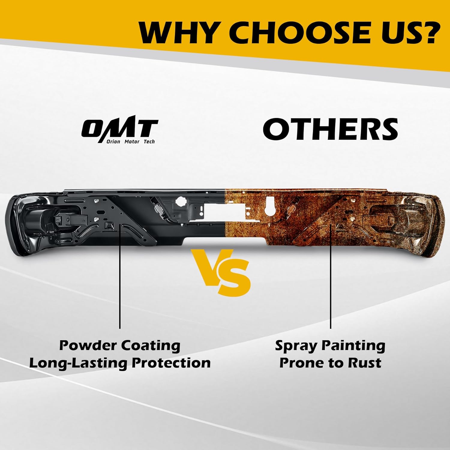 VRC Rear Step Bumper Assembly Compatible with 2019-2023 Chevy Chevrolet Silverado 1500 Gmc Sierra 1500 & 2020-2024 Silverado Sierra 2500 3500 Steel Bumper (Black, Single Exhaust W/o Sensor Holes)