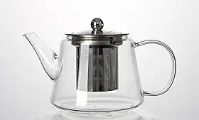 Chaleira de Vidro Borossilicato com Infusor de Chá, 750 ml, Vai Ao Fogo