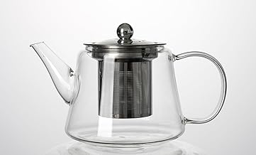 Chaleira de Vidro Borossilicato com Infusor de Chá, 750 ml, Vai Ao Fogo