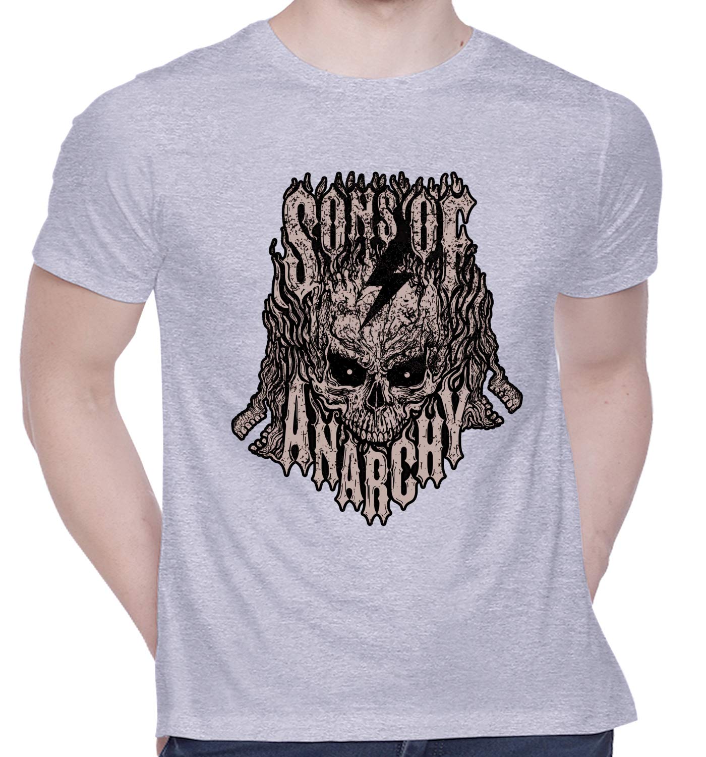 CreativiT Graphic Printed T-Shirt for Unisex Sons of Anarchy Tshirt | Casual Half Sleeve Round Neck T-Shirt | 100% Cotton | D00884-9