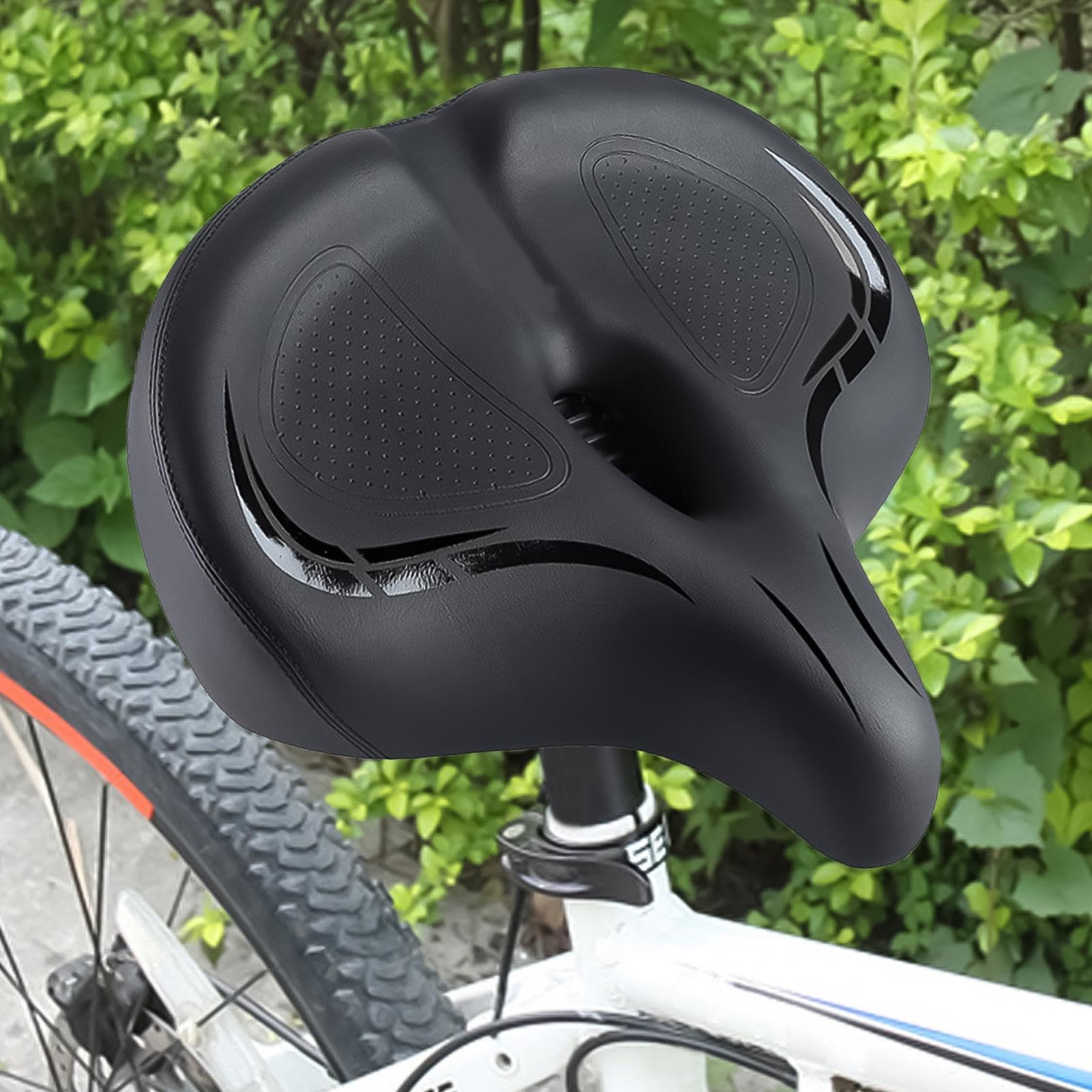 Wyściełane siodełko rowerowe, ponadgabarytowe siodełko rowerowe | Ponadgabarytowe siodełko do siodełka rowerowego | Bardzo duża konstrukcja zastępcza siodełka rowerowego na składane rowery