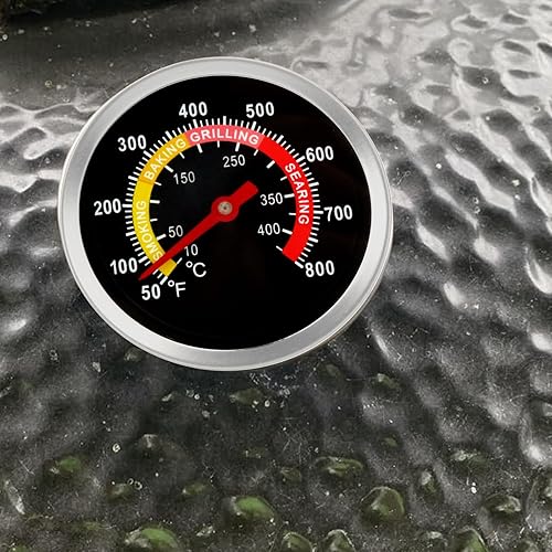 Miniatura 5 de Termómetro de temperatura para ahumador de 2.64 pulgadas, indicador de calor para cocinar carne de barbacoa, medidor de temperatura de 50-800