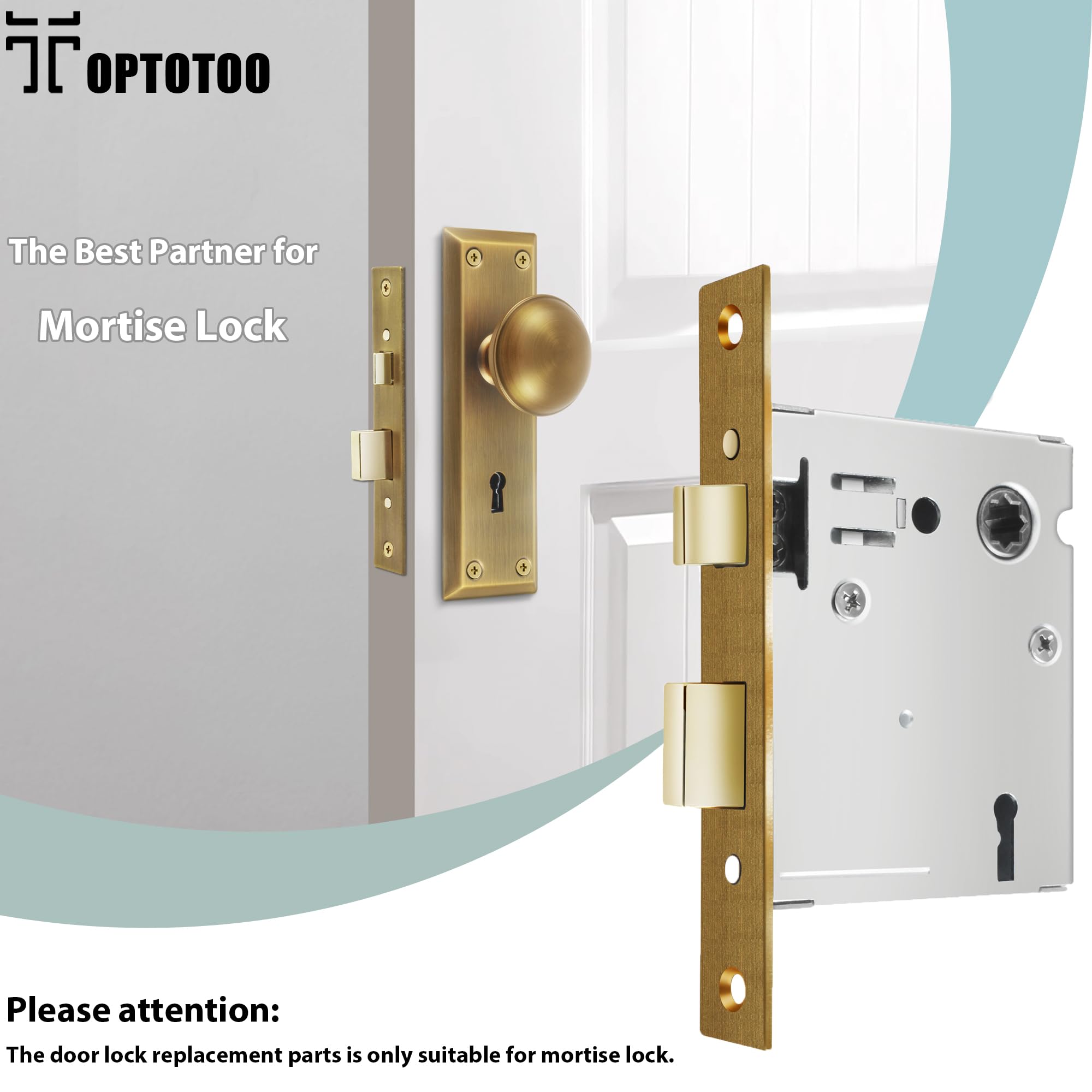 Serratura Per Porta In Ottone Massiccio, Bronzo Antico, Barra Di Caduta, Rustico, Vintage, Tradizionale - Italia - Foto 7