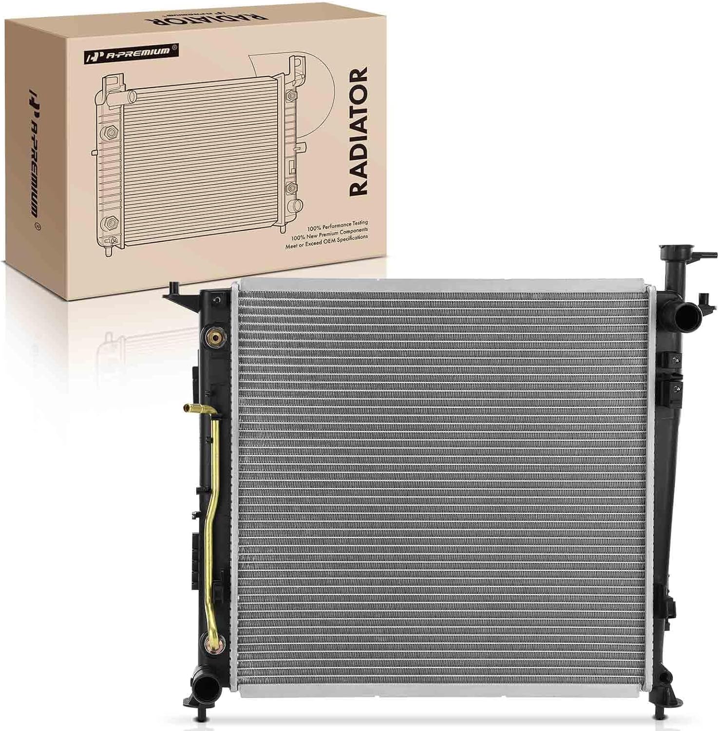 A-Premium Engine Coolant Radiator with Transmission Oil Cooler Compatible with Kia Sorento 2016 2017 2018 L4 2.0L, Replace# 25310C6170