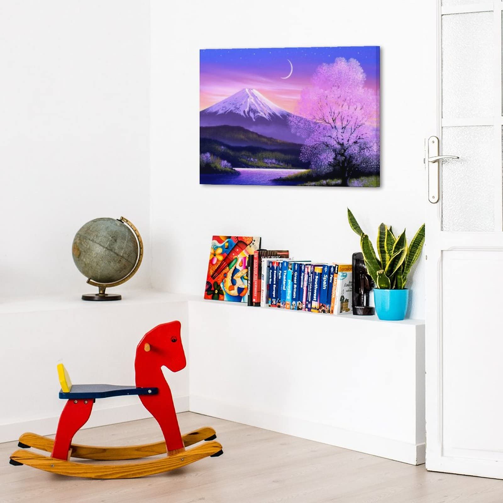 Amazon.co.jp: 絵画 紫の木 富士山インテリア 絵画 ロマンチックな