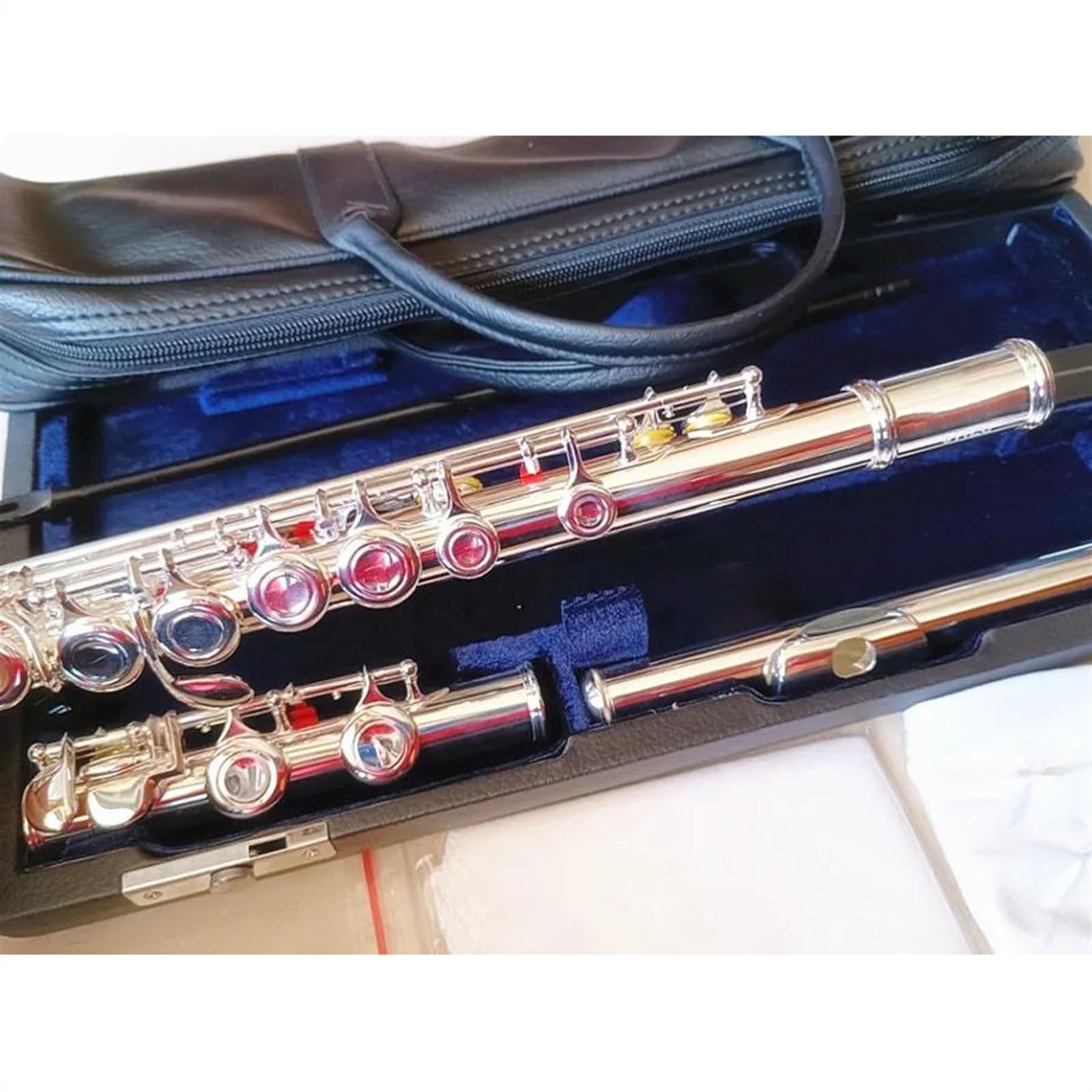 Professionale Flauto Traverso Corpo Placcato Argento Cupronichel 16 Fori Fori Chiusi Strumento Flauto Traverso Chiave C Con Chiave Mi
