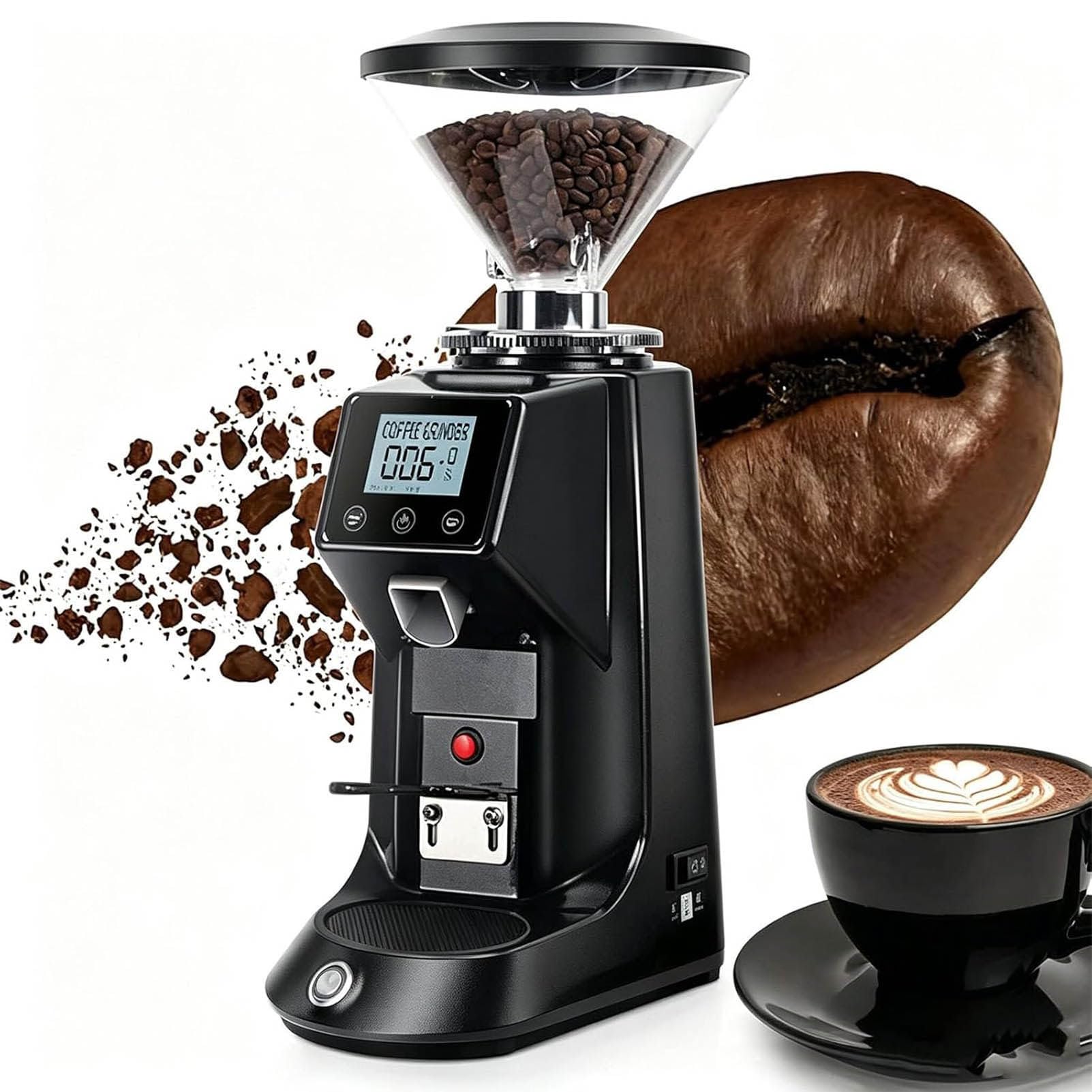 Macinacaffè Automatico per caffè, 19 Grana Personalizzabile black-500ml