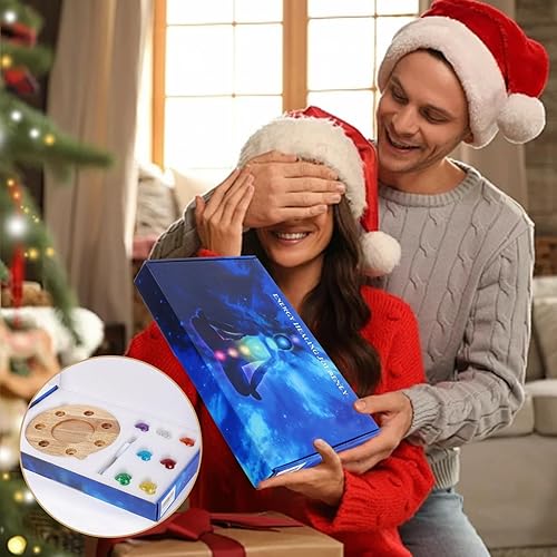 Miniatura 6 de Juego de bolas de cristal curativo de 7 colores con base de madera LED, esferas de chakra agrietadas con hielo de 1.57 pulgadas, orbes de energía de