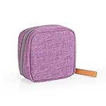 Hekyip Mini Cosmetic Bag, Travel Makeup Pouch, Portable Waterproof Cosmetic Pouch for Ladies Women, Mini (Mini Purple)