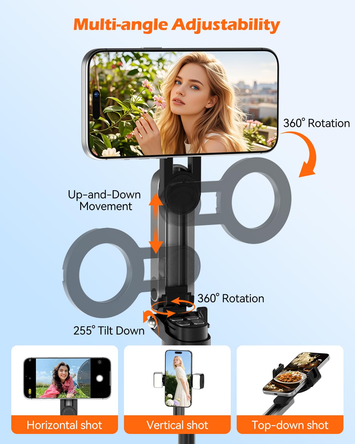 CloudValley Treppiede Selfie Stick Magnetico Mini con 2 Luci | Treppiede Telefono 4 in 1 Tasca, Rotazione 360°, Telecomando Bluetooth con Zoom Rimovibile, per iPhone Android Vlog Video