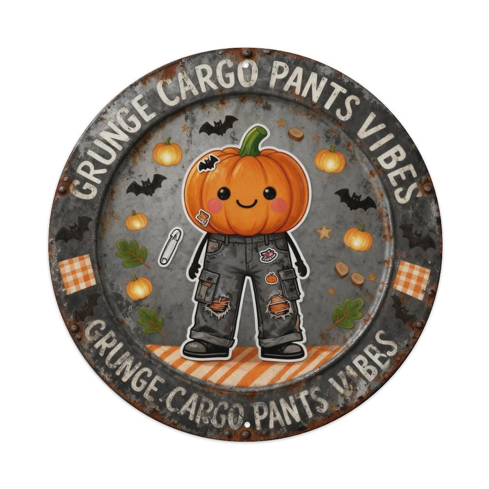 Grunge Cargo Pants Vibes Metal Tin Sign Plaque
