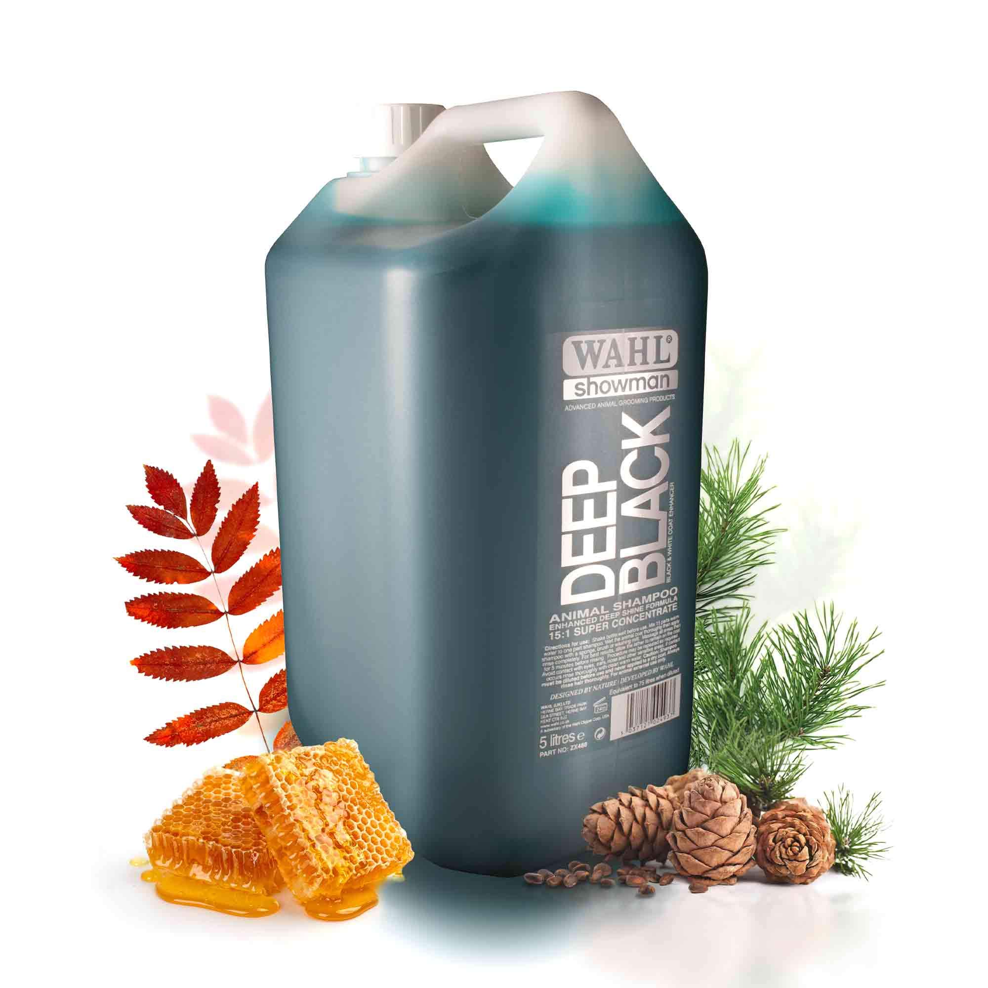 Wahl Deep Black Dog Shampoo 5L – Coat Enhancer, Vegan, Concentrate 15:1 Formula for Dark Coats, Boosts Shine