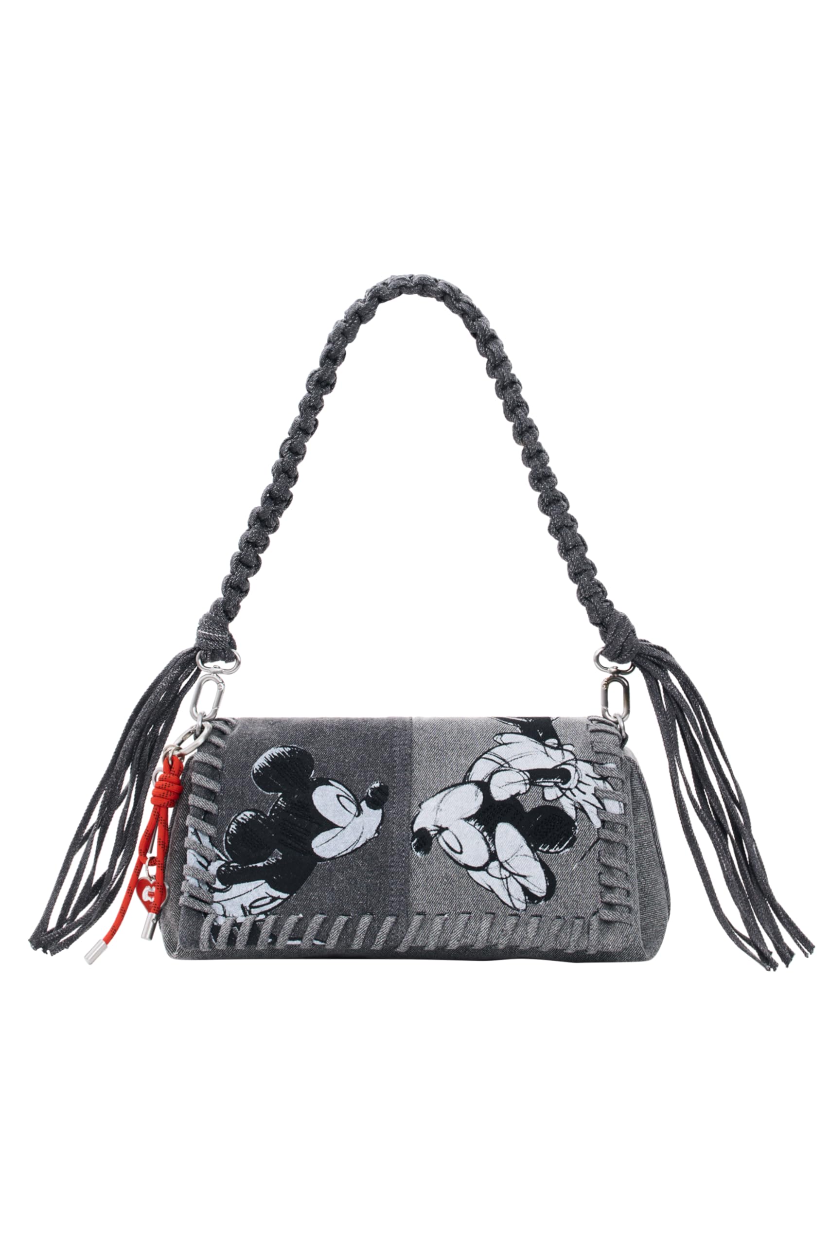Desigual bolso de hombro bolso bandolera Mickey Kiss Naron Flap Bag Denim Light Grey gris
