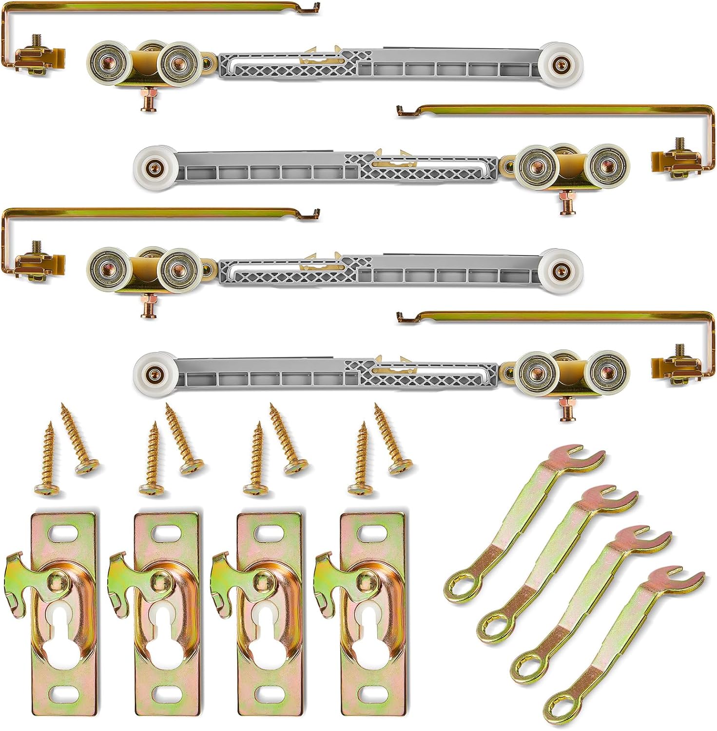 Tandefio 4 Set Sliding Pocket Door Soft Shut Hanger Quiet Close Pocket Door Hardware