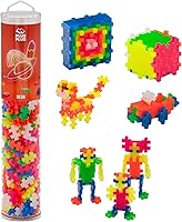 Plus-Plus 240 Piece Neon Mix Building Blocks - STEM Interlocking Toys for Kids Ages 5-12, Open-Ended Creative Play Tube