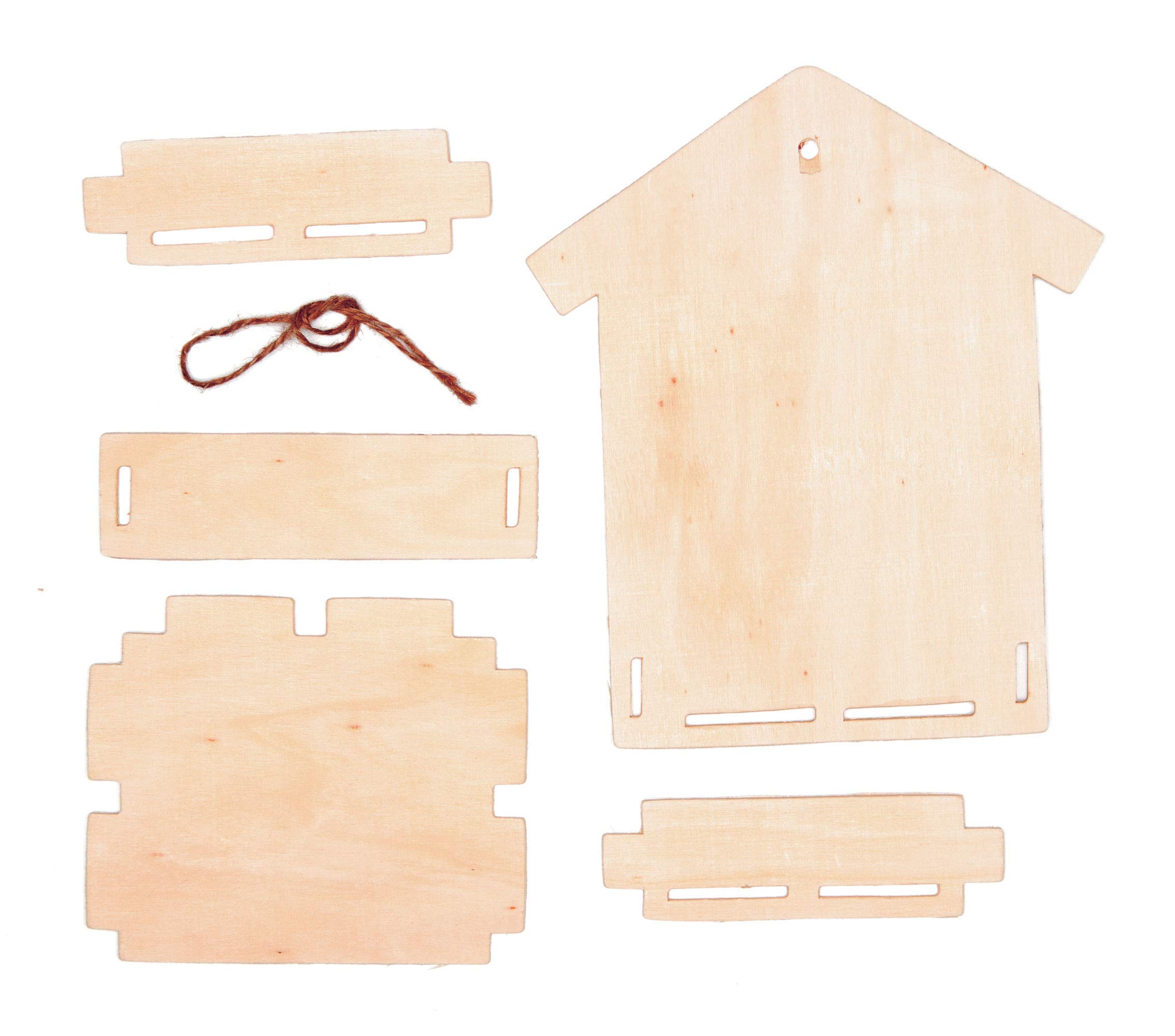 Baker Ross Bastelsets für Futterhäuschen aus Holz für Kinder zum Bemalen, Gestalten und Aufhängen (3 Stück) (Packung mit 4)
