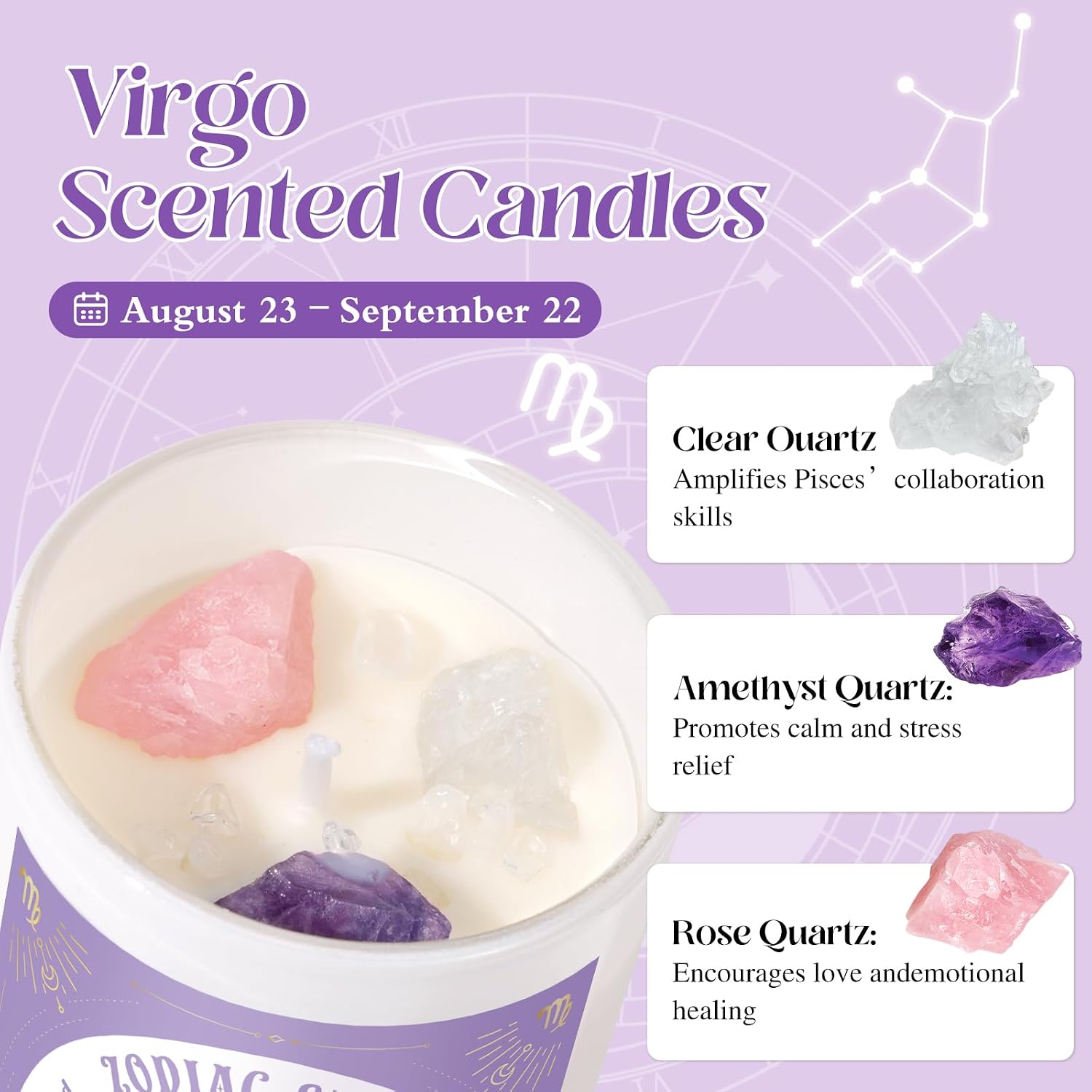 Virgo Gifts for Women, 12PCS Purple Virgo Zodiac Gift Set for Women