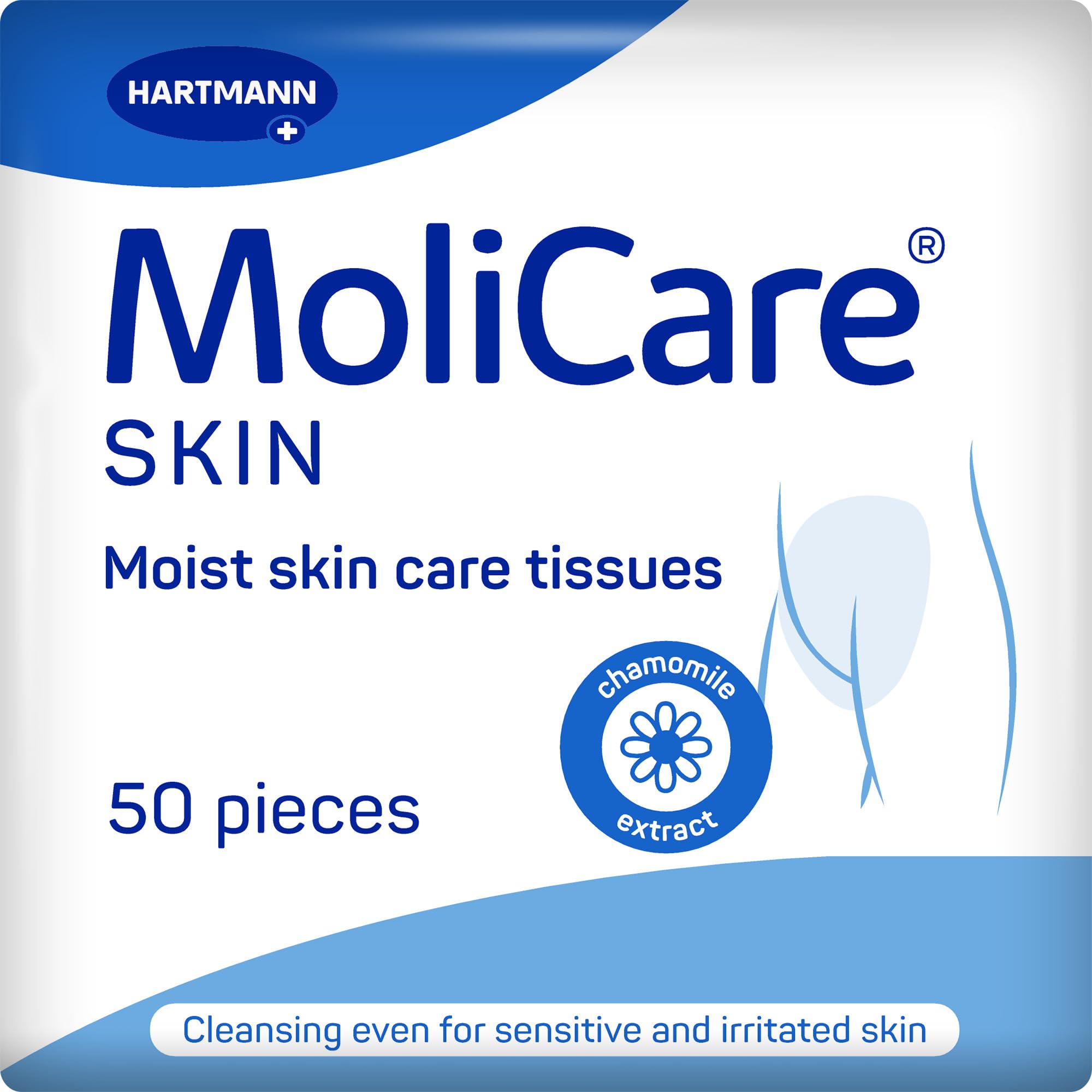 MoliCare Moist Skin Care Tissues - Pack of 50 | Incontinence Wipes