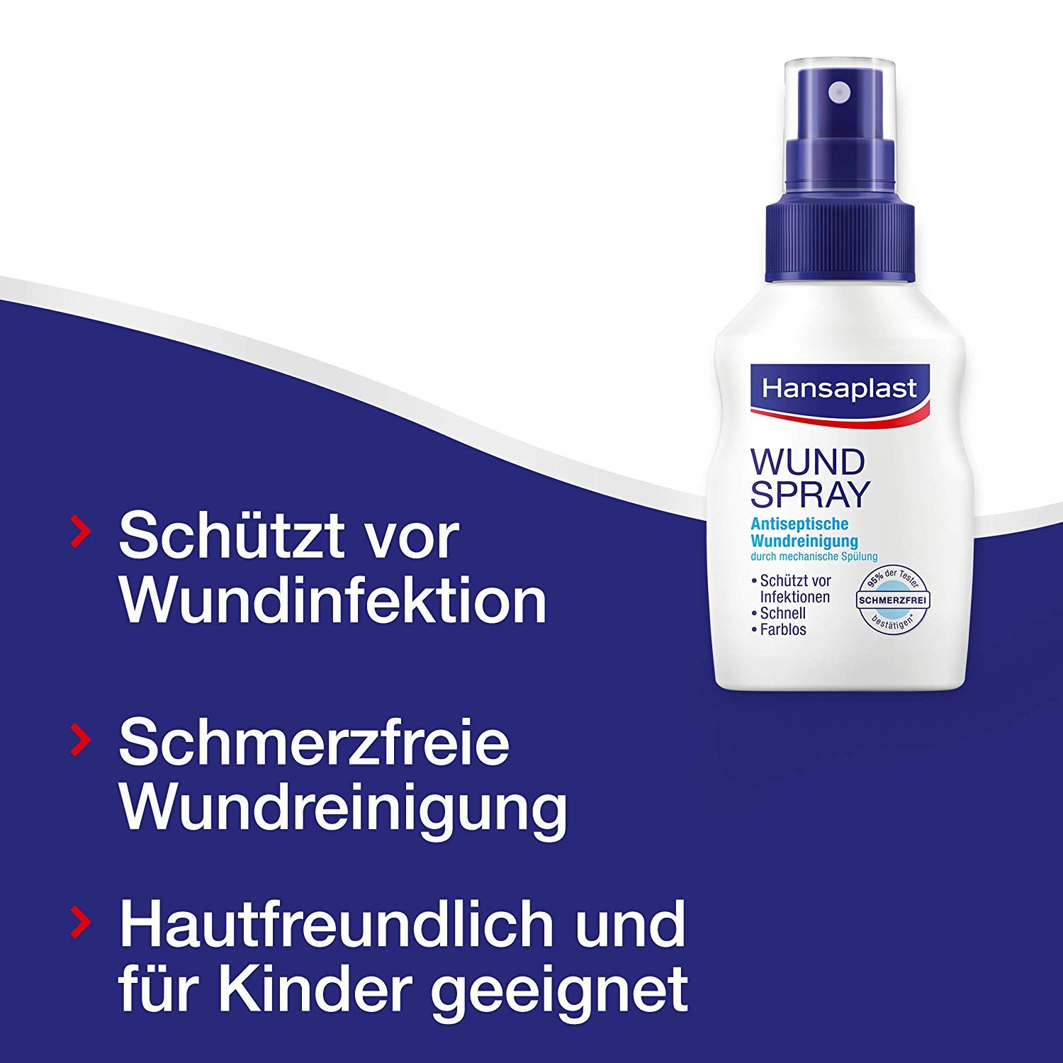 Hansaplast Juego de 4 aerosoles para heridas (50 ml), para limpieza antiséptica de heridas mediante enjuague mecánico, spray que protege contra infecciones de heridas, incoloro y especialmente