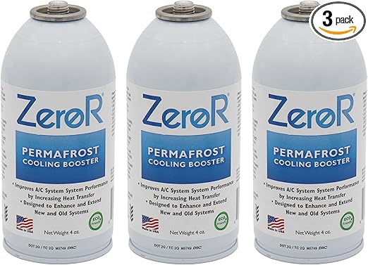 ZeroR® PERMAFROST AC Performance Booster for R134a, R12 Systems | 3 Cans