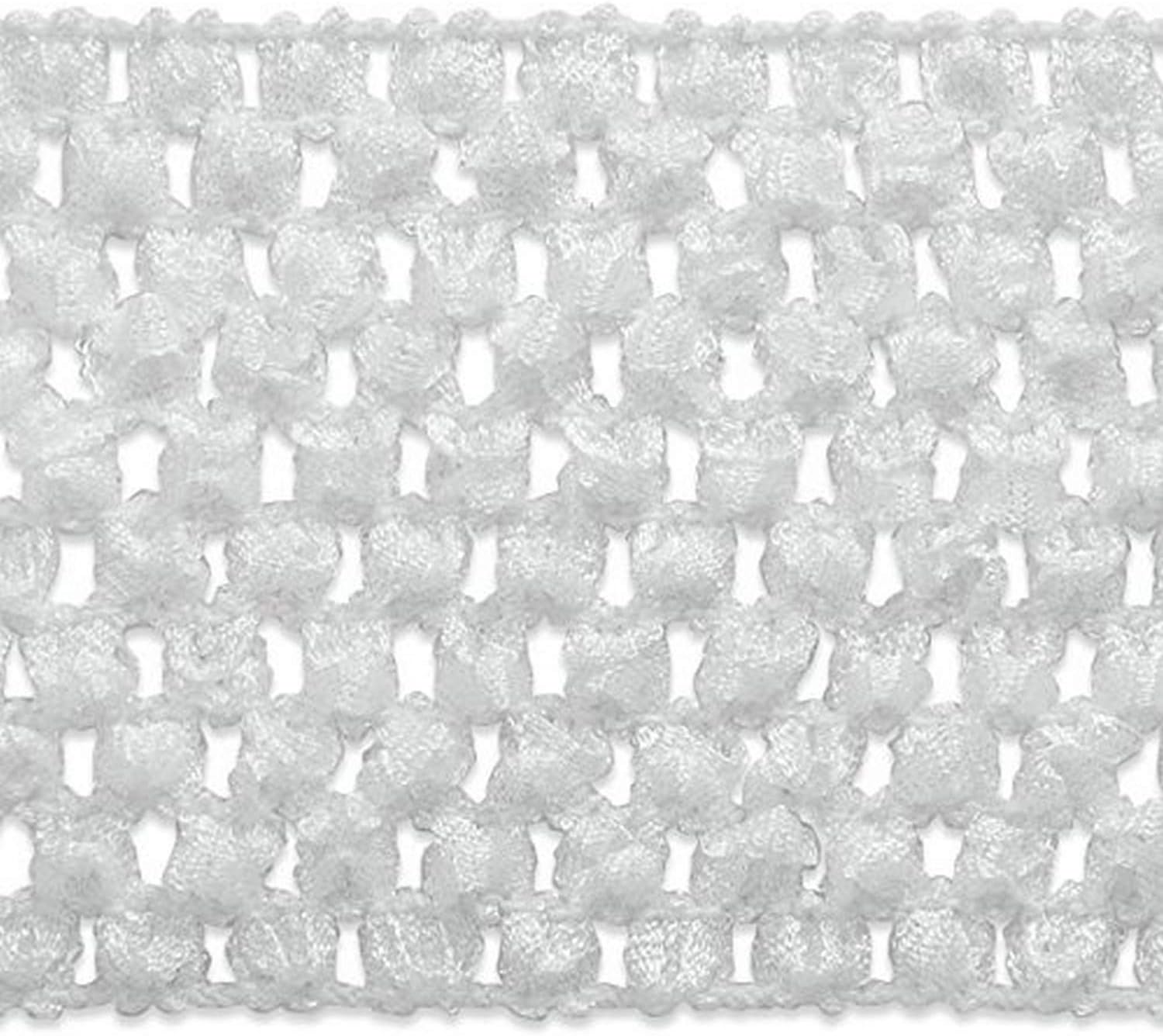 Expo International 2-3/4-Inch Crochet Stretch Trim Embellishment, 20-Yard, White