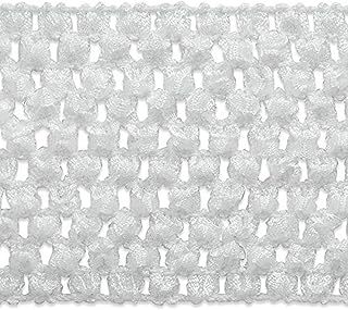 Expo International 2-3/4-Inch Crochet Stretch Trim Embellishment, 20-Yard, White