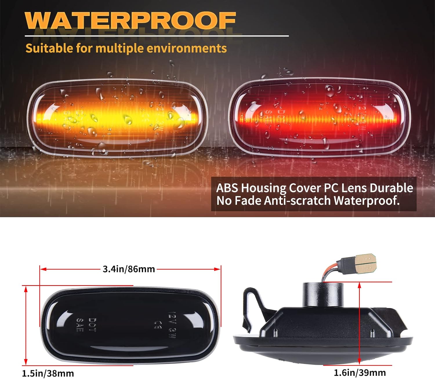 POPMOTORZ 4Pcs LED Fender Side Marker Light Rear Bed side marker Lamp Assembly Compatible for 2003-2009 Dodge RAM 2500 3500 SLT ST TRX4 Sport Laramie Front/Rear Double Wheel Side Marker Light