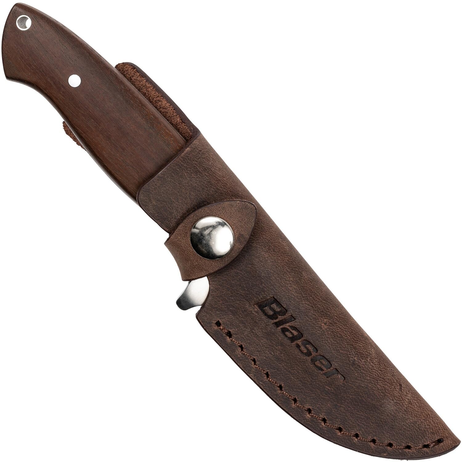 Blaser | Jagdmesser | Drop-Point-Klinge aus D2-Stahl | Moderner Kunststoffgriff | Full-Tang-Bauweise | Inklusive Nylon-Scheide | Für Jäger | Pflegeleicht | Widerstandsfähig gegen Feuchtigkeit