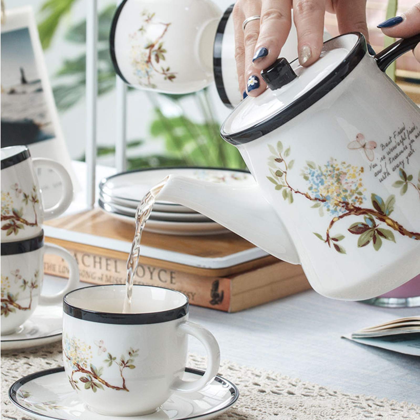 Amazon｜午後に茶器セットお茶ティーセットティーポット英国王室 6点 