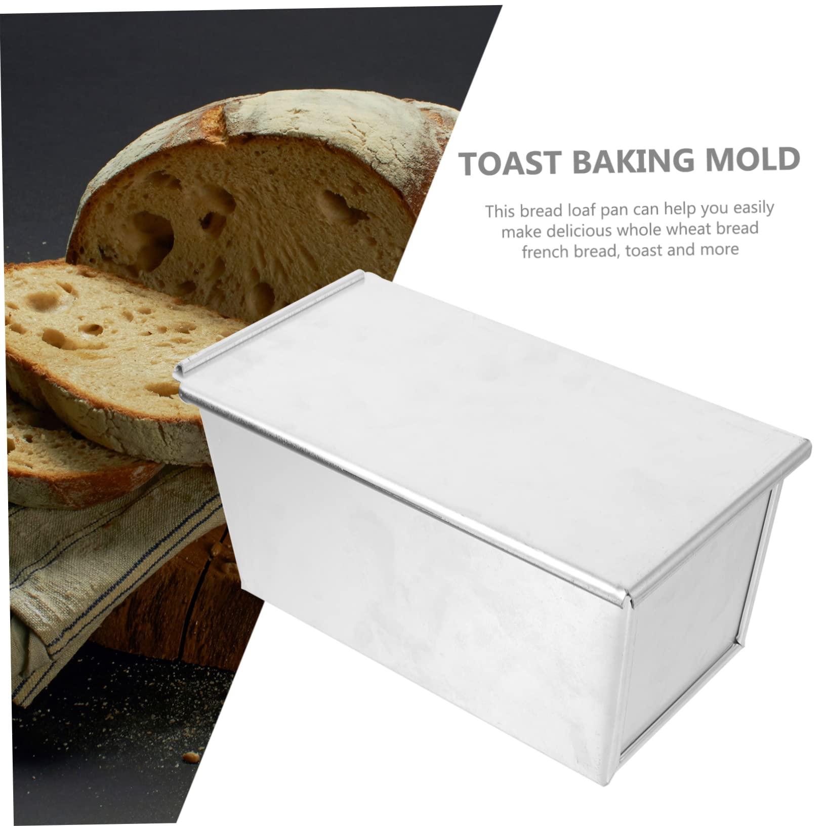 Luxshiny Moule à Pain Antiadhésif Avec Couvercle Aluminium Pour Toast Et Pain De Mie