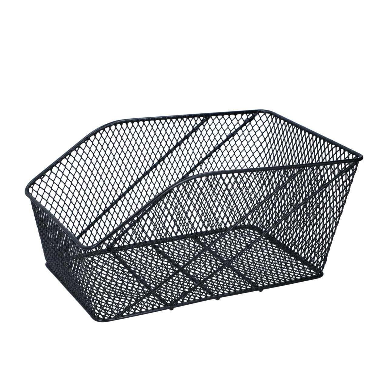 DUNLOP Bicycle Basket, 13L, Rack Mount, Alloy Steel, Black - 10kg Load Capacity, No Tools Attachment