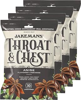 Throat & Chest Menthol Cough Suppressant Anise - 30 Lozenges (4 Pack)