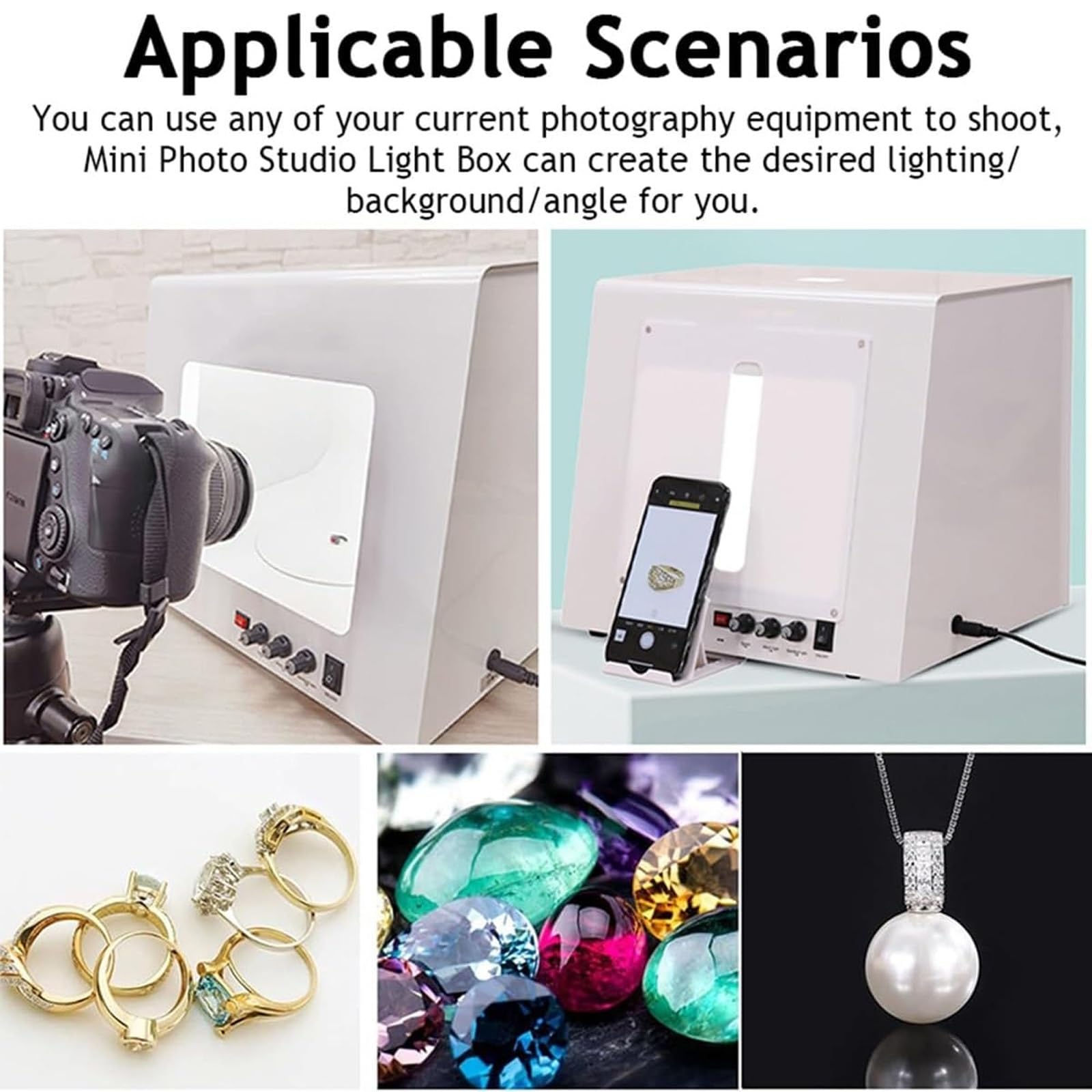 Przenośny mini namiot do studia fotograficznego, lampa LED z elektrycznym gramofonem 360° i regulowanymi światłami do fotografii biżuterii i małych przedmiotów