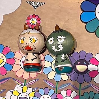 Amazon | 完売 村上隆 風神雷神 こけし 2体セット 卯三郎の孫