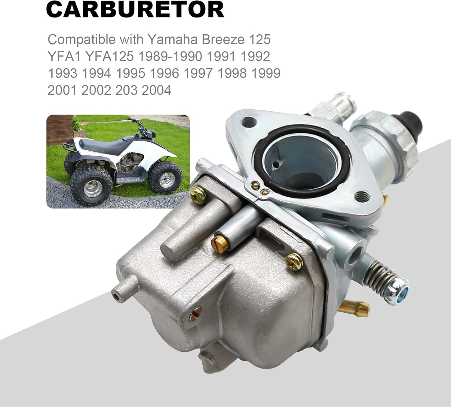 Carburetor YFA125 Replacement for Yamaha Breeze 125 YFA1 Moto-4 225, Grizzly 125 YFM125,Timberwolf 250,YFM125G YFM125GH,YFM225 1986-1988, 5VJ-14101-00-00