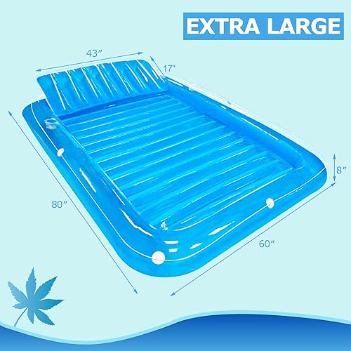 Miniatura 2 de EAONE Flotador inflable para piscina 87 x 60 pulgadas flotadores de piscina extra grandes barco de tamaño adulto piscina bronceada balsa bañera de