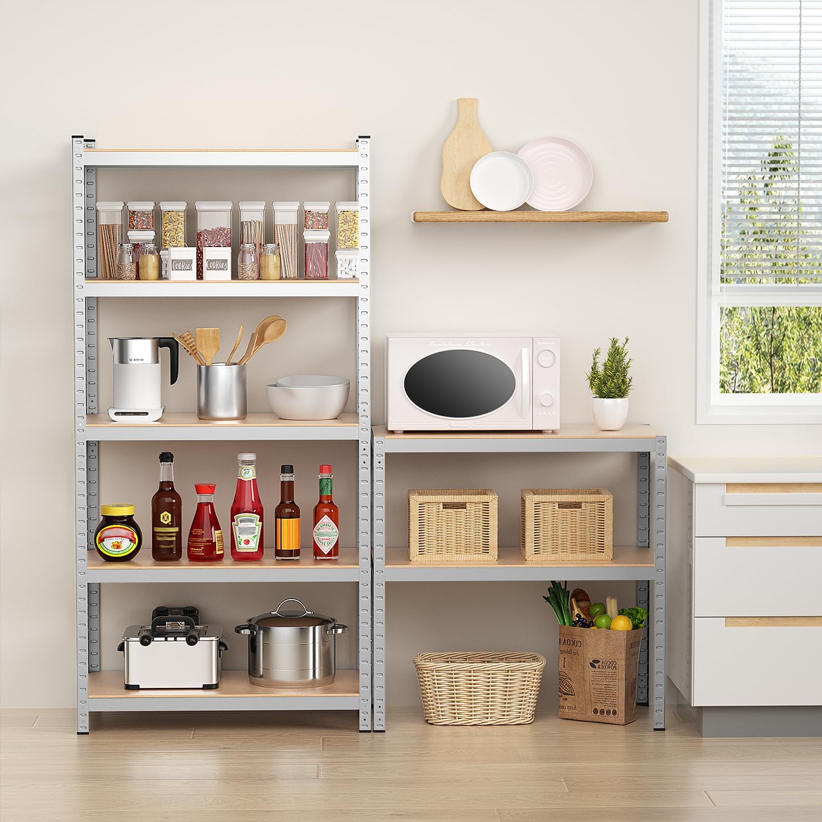 Estanterías Almacenaje Pesadas de 5 Niveles, Armazón de Acero, Carga Total de 875 kg, Dimensiones 180x90x40 cm, Montaje Rápido, Diseño Ajustable, Apt para Garaje, Almacén y Trastero - 5