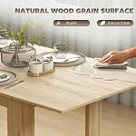 HOMCOM Extendable Dining Table for 6-8, 55"-71" Modern Rectangular Kitchen Table for Dining Room, Kitchen, Natural Wood