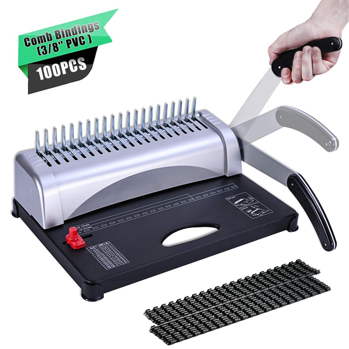 Buy 21-Hole 450 Sheets Comb Binding Machine, Punch Binder with Sturdy ...