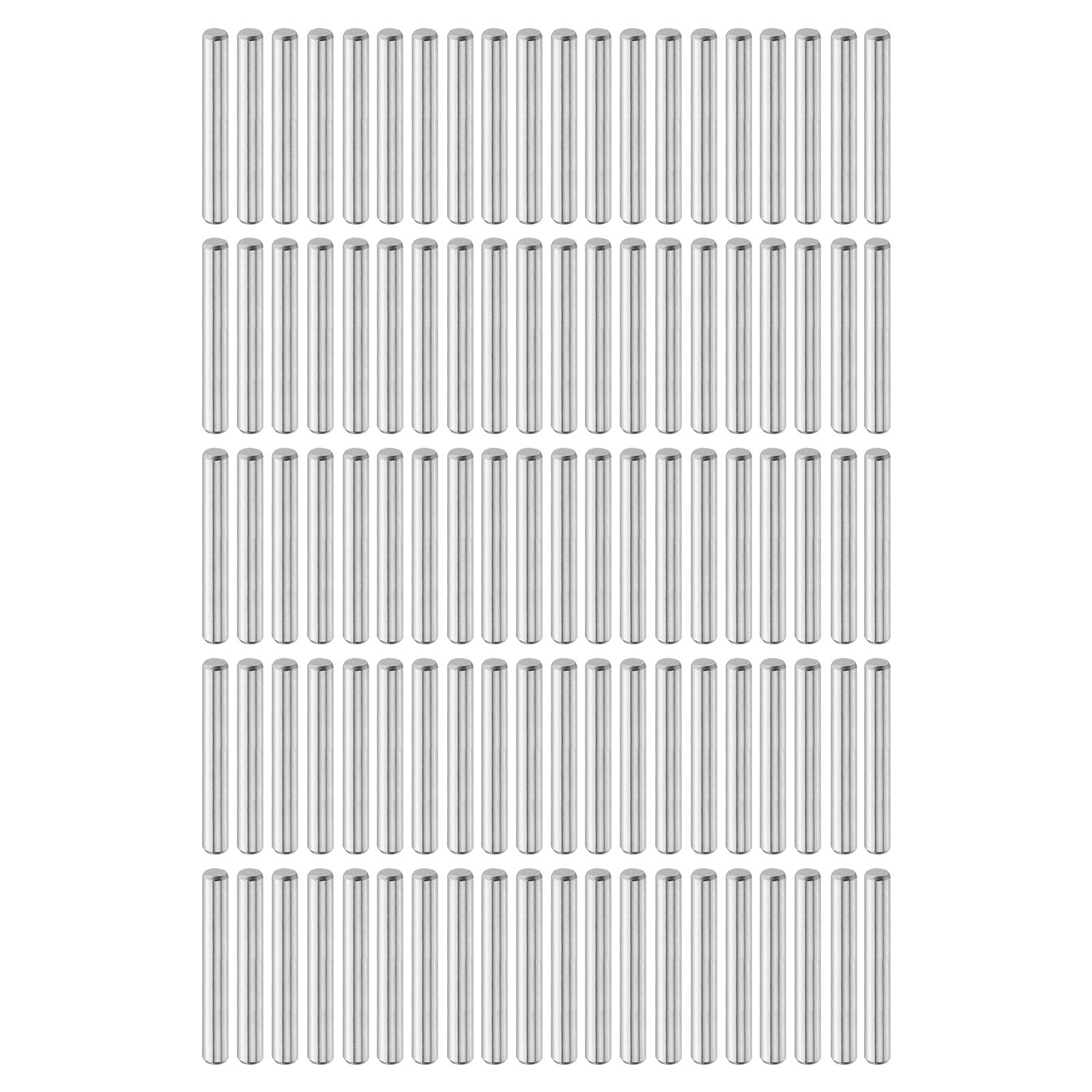 QUARKZMAN 100 Stück Zylinderstifte Rostfrei, 3mm x 22mm Dübelstifte Spannstift, 304 Edelstahl Metallstifte, Silberton Passstift Bolzen Metall für DIY, Möbel, Bastelprojekte