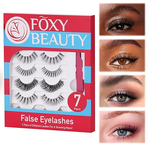 Pestañas postizas  7 pares de pestañas postizas cortables, pestañas finas, pestañas naturales, pestañas manga, lavables, pestañas esponjosas de